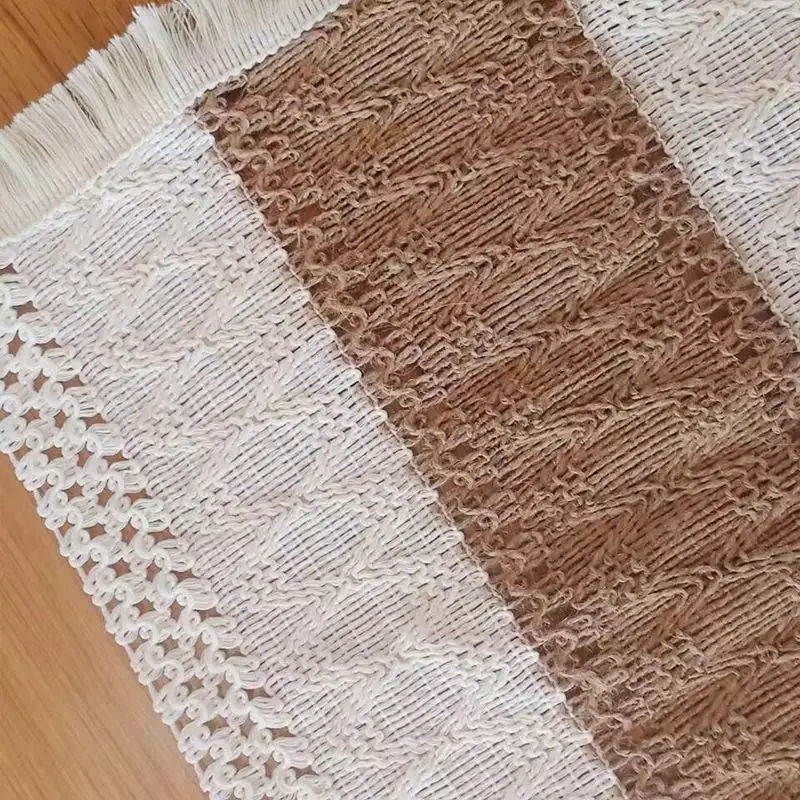 1pcs Farmhouse - Style Rectangular Placemats, Woven Tassel Table Mats. Ideal For Decorating Dining And Kitchen Tables