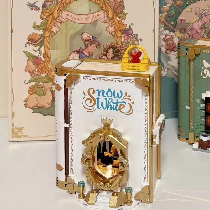 WeKKI Beauty and The Beast Fairy Tale Book Building Blocks Rapunzel Treasure Box Alice Toys Splicing Model Ornaments Gifts view 5