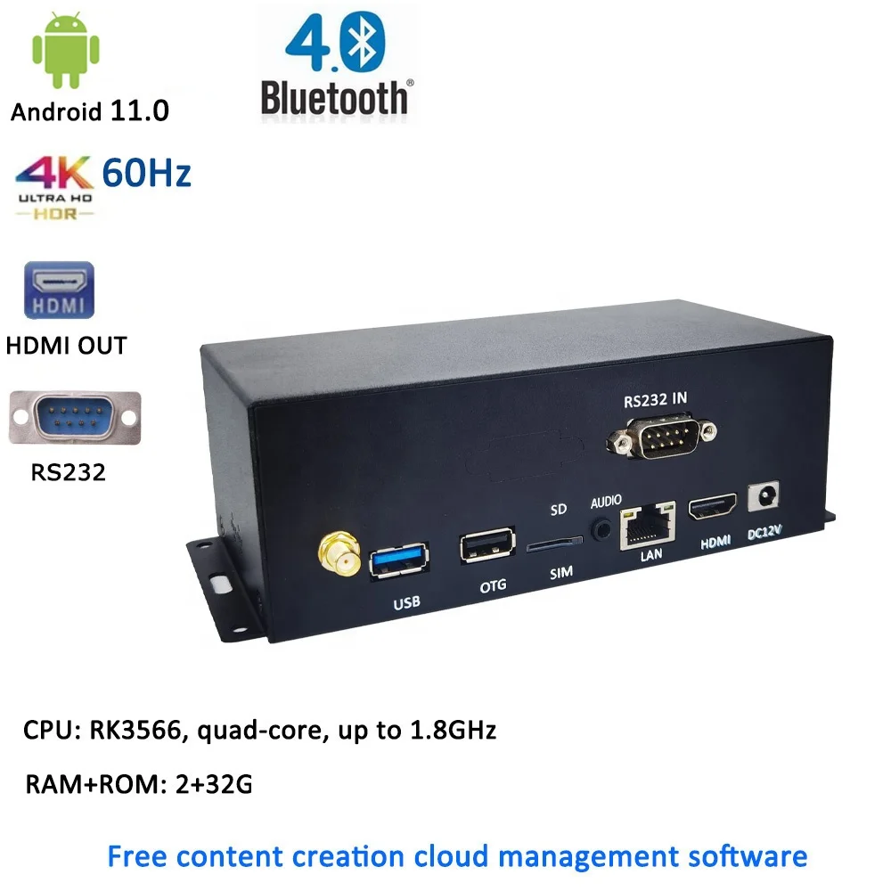 WINHI MPC3840 4K UHD HD-MI RS232 Control Android Network Digital Signage Advertising Display TV Box