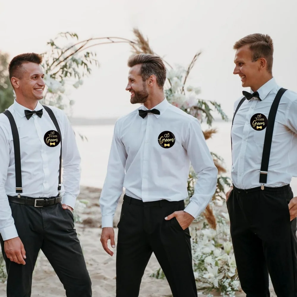 8 Stück Team-Bräutigam-Anstecknadeln, „Bride to Be“-Abzeichen, Hochzeits- und Junggesellenabschiedsdekorationen, Brautparty-Geschenke und Accessoires für den Bräutigam – Detail 6