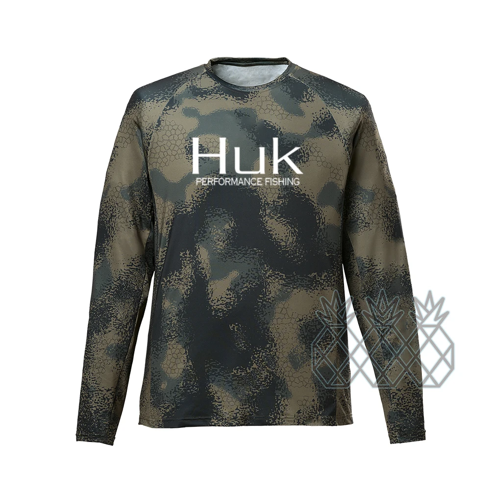 

HUK Man's Long Sleeve Fishing Jersey Camouflage UV Protection UPF50+ Angling Tops Apparel Replica Fishing Shirts