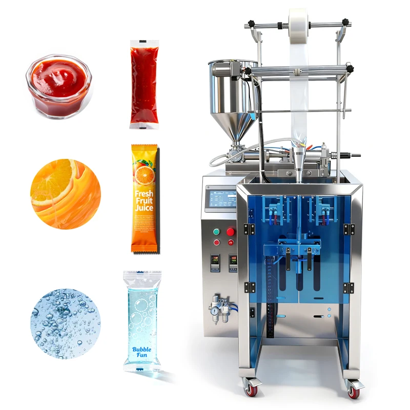 High Precision Automatic Packing Pure Water Ketchup Fruit Juice Beverage Honey Jam Pouch Filling Sealing Packaging Machine
