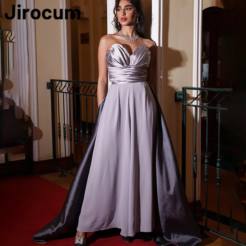 Jirocum Elegant A-Line Evening Gowns Women's Sweetheart Party Prom Dress Satin Ankle Length 2024 New Formal Occasion Dresses