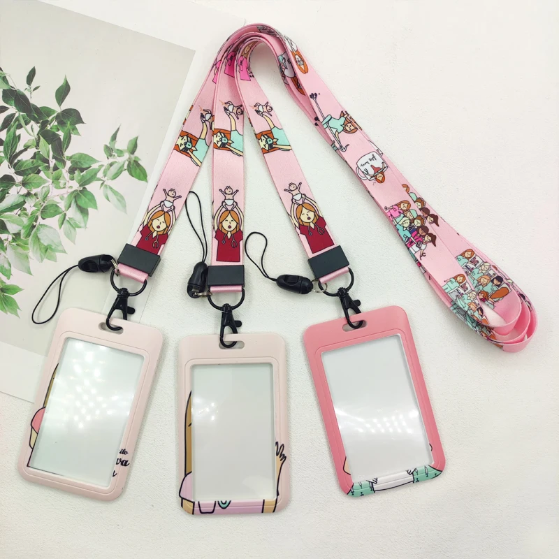 Nurse Doctor's Style ID Badge Holder Lanyards Medicine Door Card Holders Neck Strap Hospital Keychain Credential Accessories