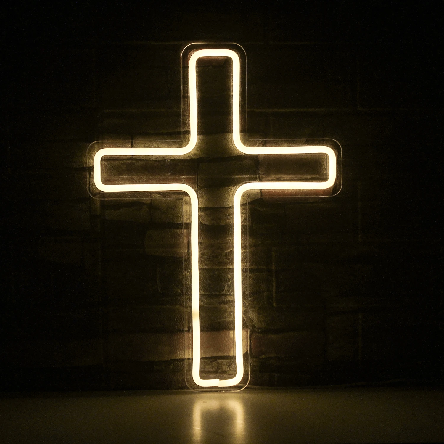 Imagem -06 - Cross Shaped Neon Sign para Room Decor Luzes Led Alimentado por Usb Igreja Hotel Sala de Jogos Festival Party Wall Art Logotipo