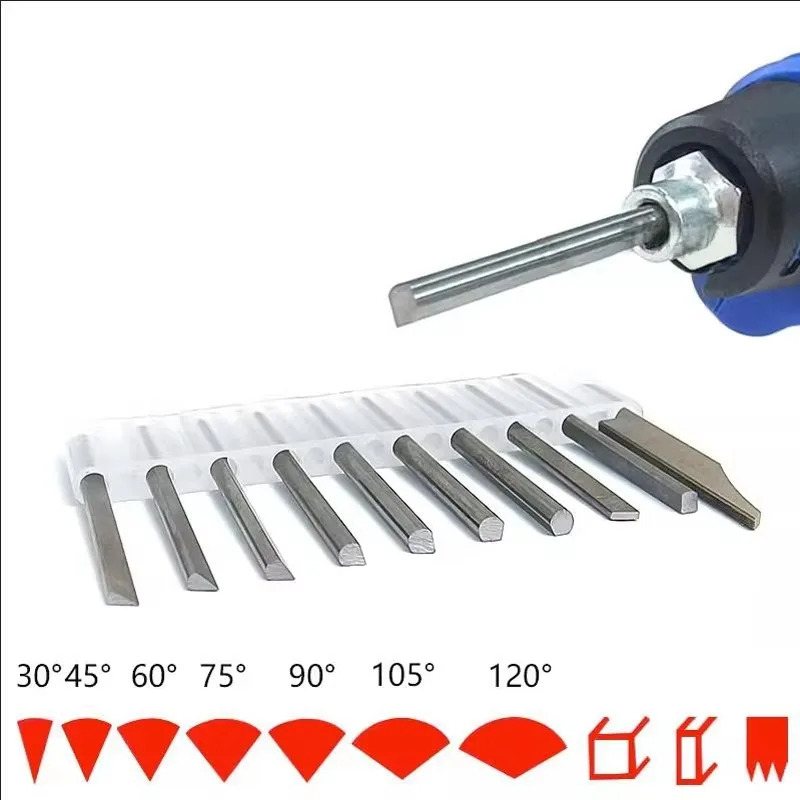 Tungsten Steel Jewelry Carving Knife Electric Pneumatic Chiseling Tool Batch Flower Design 65-68mm Length for Hard Carving