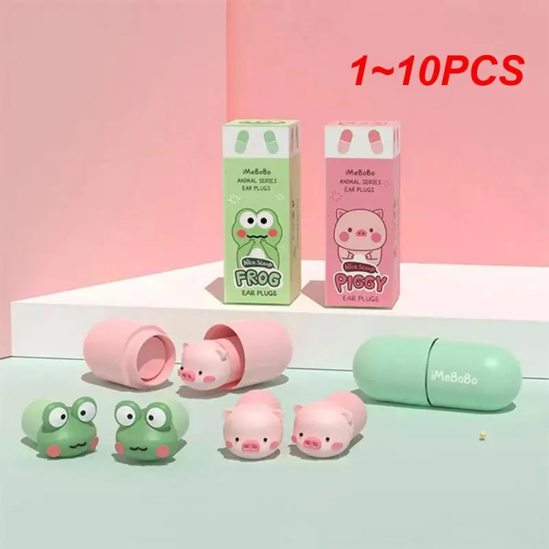 1~10PCS Soundproof Sleeping Ear Plugs Portable Travelling Noise Reduction Soft Silione Earplugs Sleep Mute Soft Slow Rebound