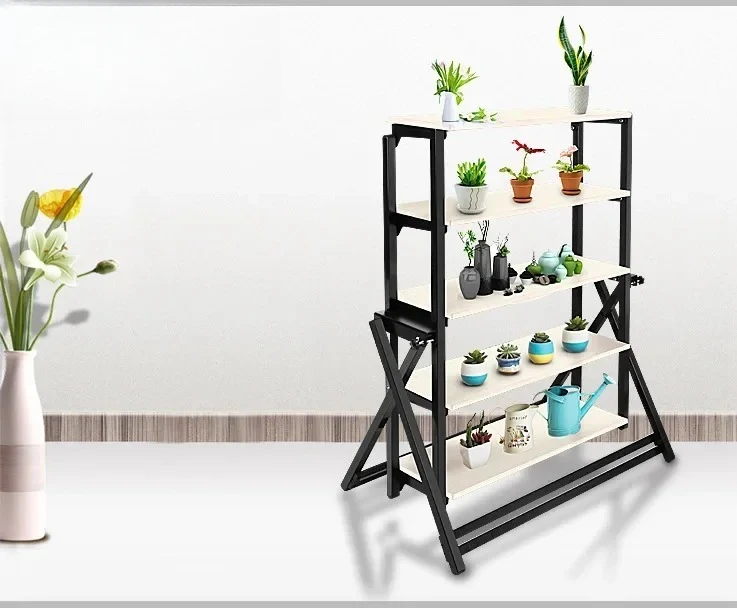 

Simple and multi-purpose folding table Douyin same dining table rectangular deformation dining table flower stand movable rack w