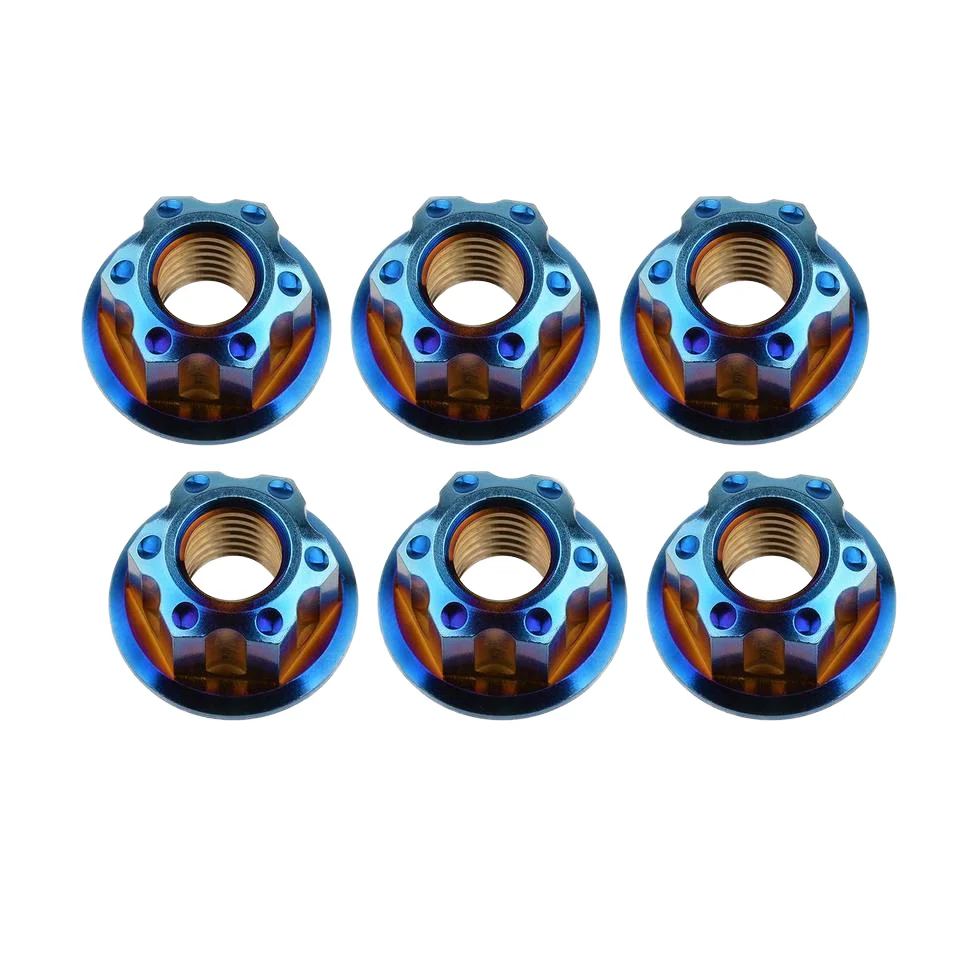 التيتانيوم M6-M12 شفة الترباس الجوز دراجة/دراجة نارية/سيارة تعديل عدة 6 M8 الملعب 1.25 مللي متر النار الأزرق 1 كجم #2