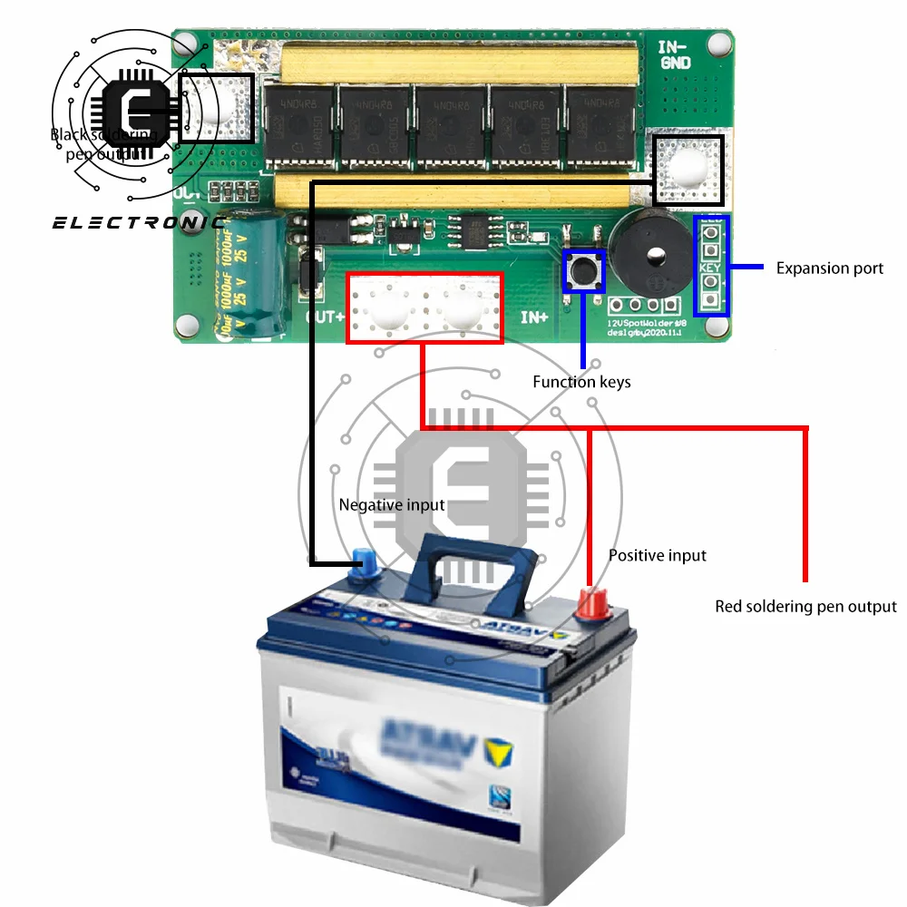 12 فولت DIY بها بنفسك المحمولة 5 التروس ماكينة لحام نقطي حافظة بطاريات PCB لوحة دوائر كهربائية لحام جهاز لحام بقعة ل 18650 26650