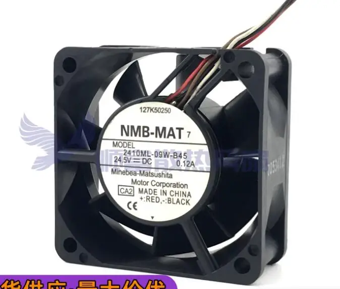 NMB 2410ML-09W-B45 CA2 DC 24,5 V 0.12A 60x60x25mm ventilador de refrigeración de servidor de 4 cables