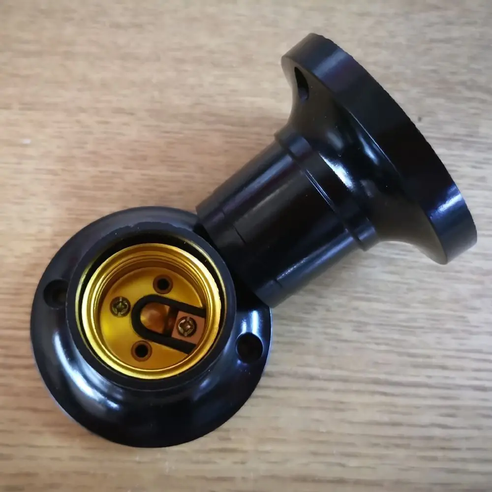 

Декоративный пластиковый светодиодный держатель лампочки, металлический черный, белый цвет, цоколь лампы, адаптер для дома