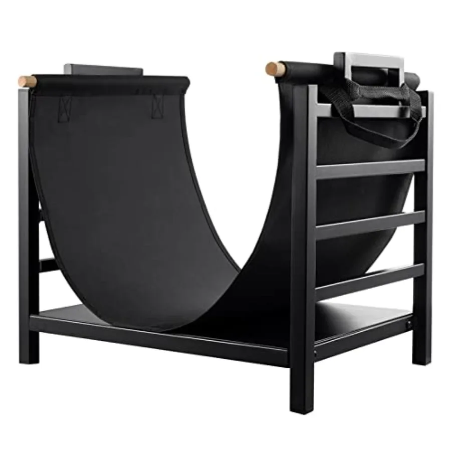 

Indoor Firewood Rack 18 Inch Fireplace Log Holder with Canvas Carrier