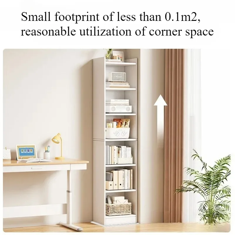 Bookshelf floor-to-ceiling household multi-layer living room simple wall storage integrated shelf display cabinet narrow slot