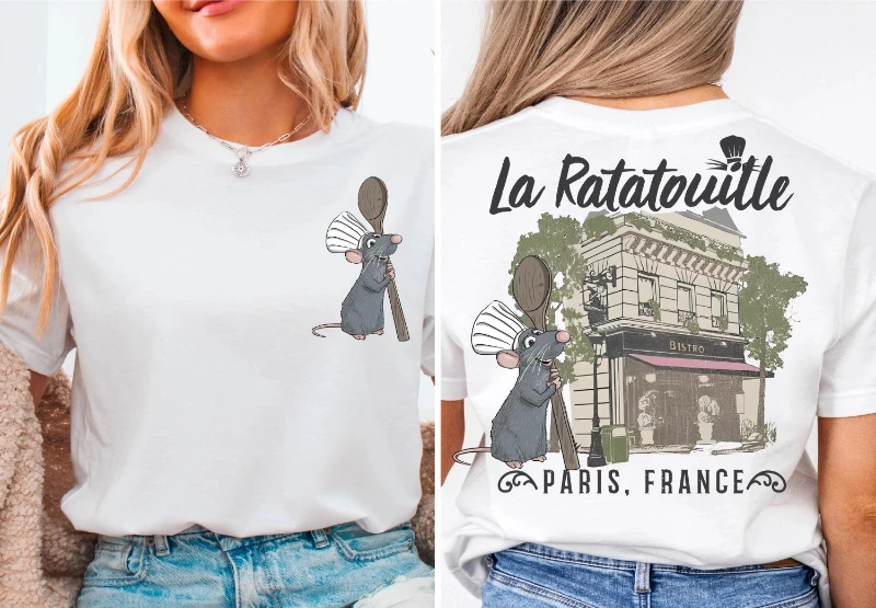 قميص ديزني لا راتاتوي ديزني ريمي البلوز مطعم بيسترو قميص الشيف الصغير ماوس تي شيرت harajuku التي شيرت #2