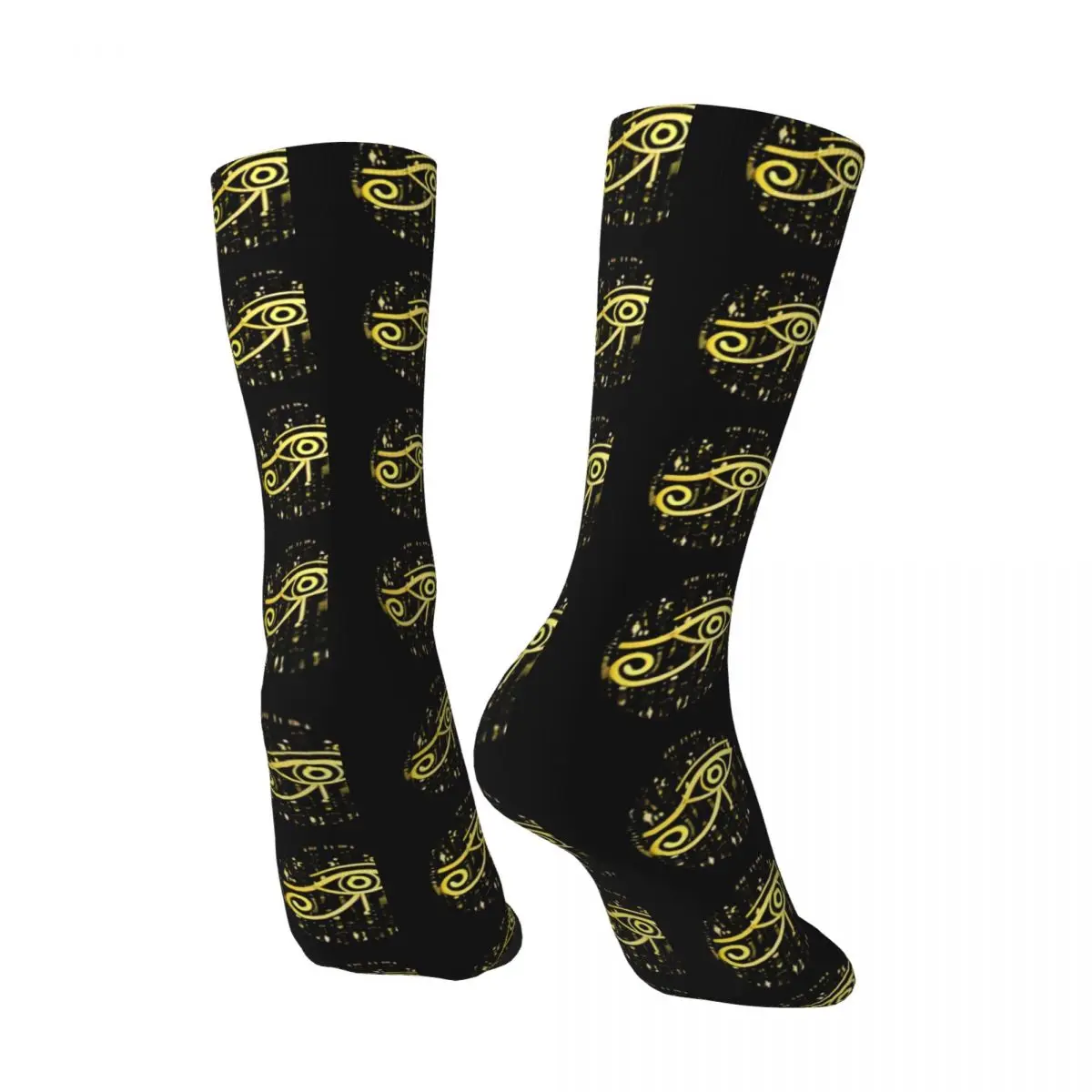 Happy Funny Men's compression Socks Egyptian Hieroglyphs Retro Harajuku Ancient Egypt Street Style Pattern Crew Crazy Sock