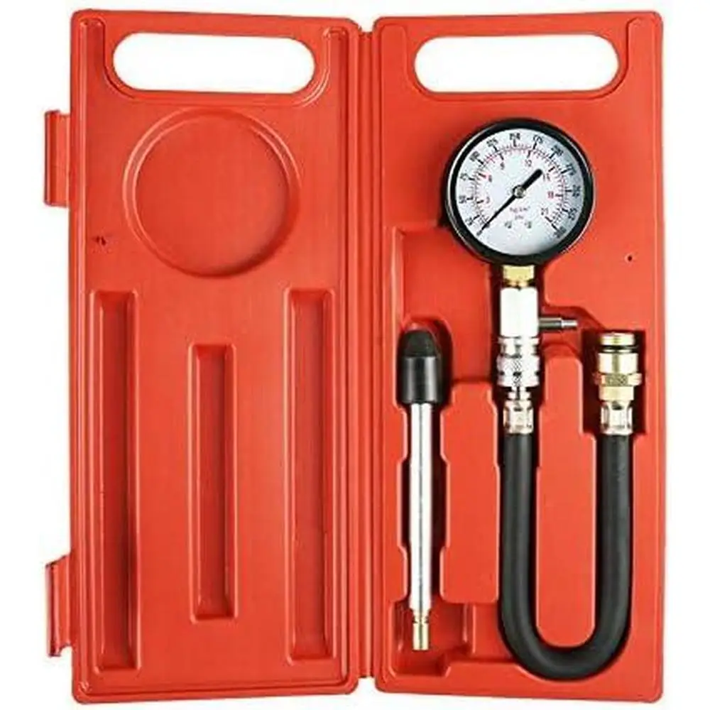 300psi Gasoline Engine Compression Tester Auto Petrol Gas Engine Cylinder Auto Pressure Gauge with Adapter Tester Auto Test Kit