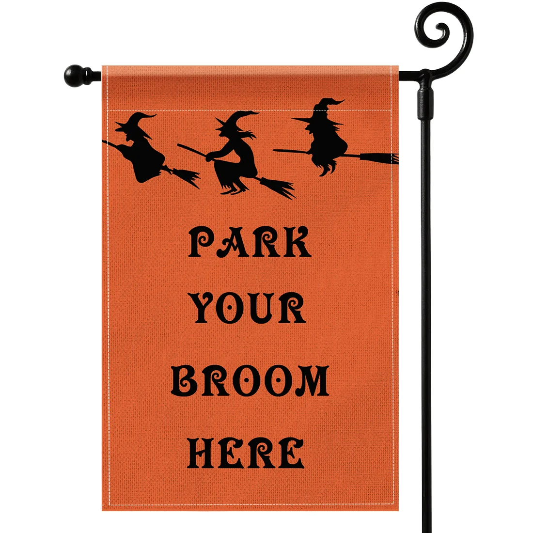 Halloween Forest Witch Hanging Flags Garden Flag Banner Double Sided Faux Linen Funny Yard Decoration for Outdoor Welcome
