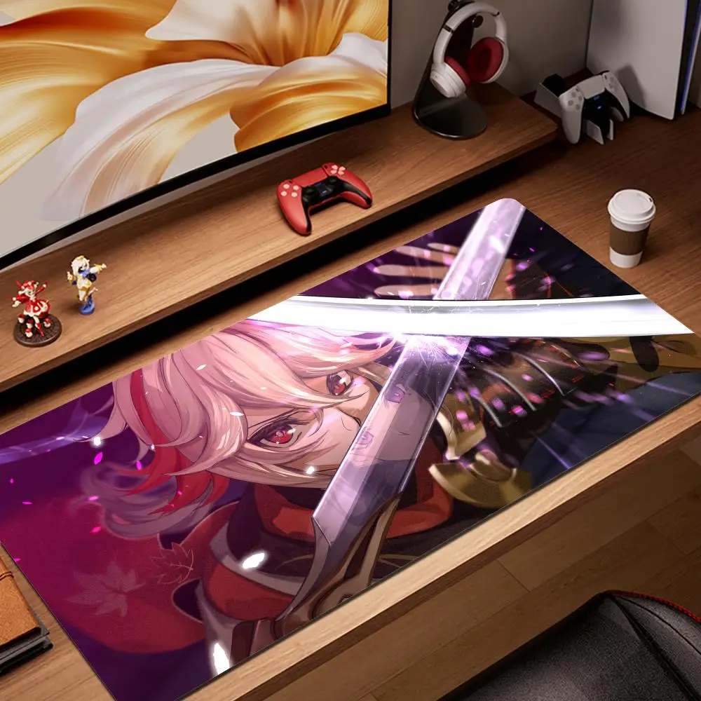 

Hot Sell Rubber Mouse Pad Kazuha Genshin Impact Keyboard Mat Rug XXL Custom Mousepad Laptop Extended Soft Desk Mat Gamer Cabinet