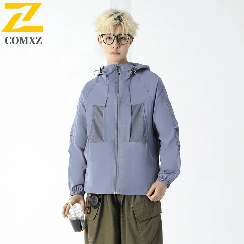 

Summer Ice Silk Sunscreen clothing UPF50+ UV Protection Lightweight Fishing Shirt Breathable Skin with Hood for Camping Hiking
