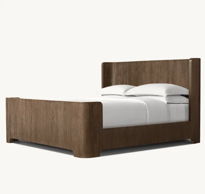 # Customized Country Style Bedroom Furniture King Queen Size Solid Wooden Beds With Footboard