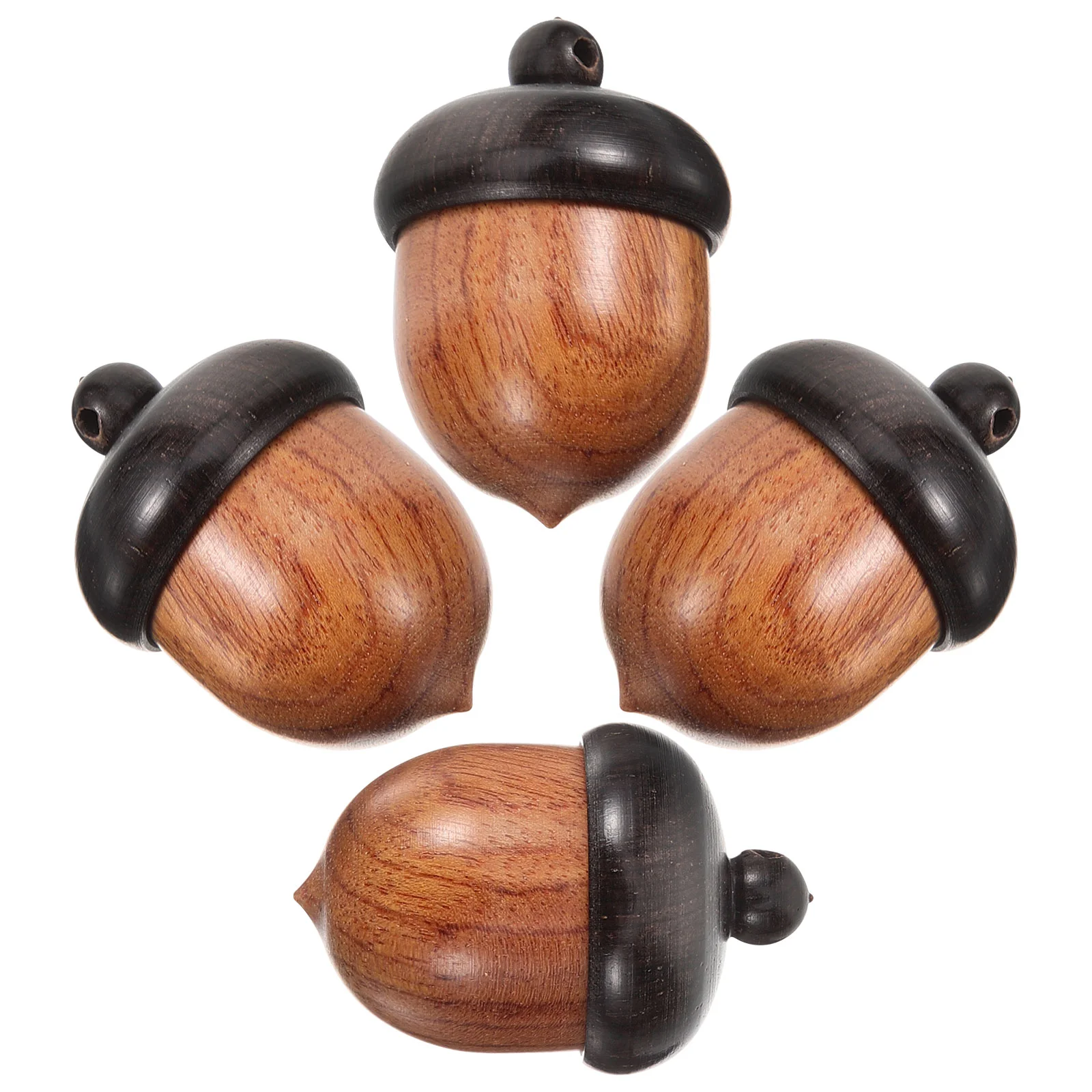 4 Uds. Colgante de bellota de madera, Material de joyería artesanal, dijes con forma de bellota, llavero, collares decorativos