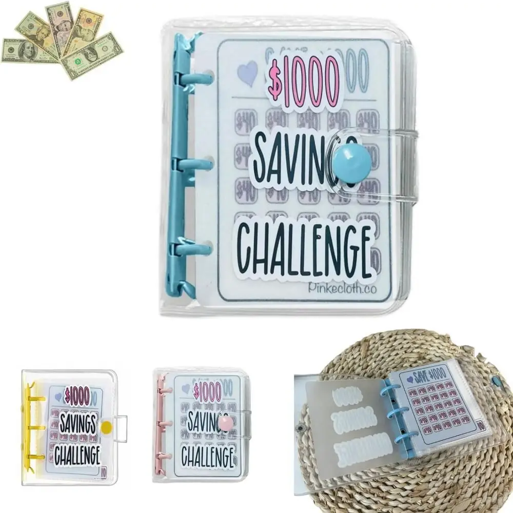 

Waterproof PVC Money Savings Challenge Binder Mini Budget Binder Durable Clear Cash Envelope Wallet Planners