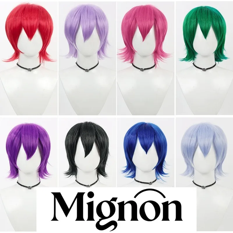 

Универсальный колючий короткий парик для косплея, многоцветный многоцветный многослойный подарок на Хэллоуин