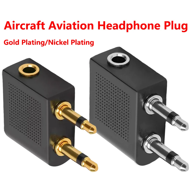 5/20/100PCS 3.5mm Gold-plating/Nickel-plating Plug Jack Airline Travel Earphone Adaptor Audio Headphone Converter 