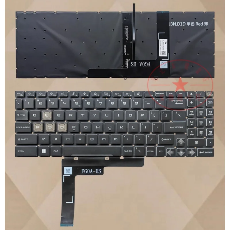 

A+ New For MSI 16 Sword 16 HX MS-15P2 15CK 17L5 keyboard single blacklight