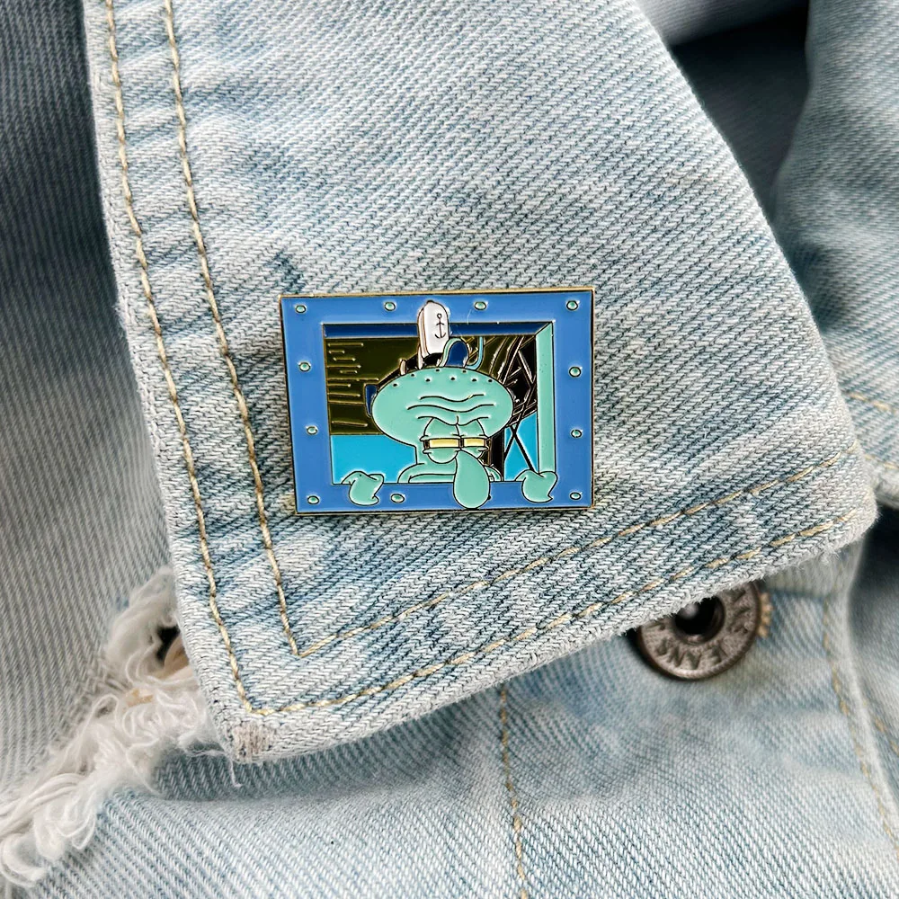Octopus Badge Window Creative 3D Lapel Pin Cute Cartoon Character Brooch Fan Children\'s Gift