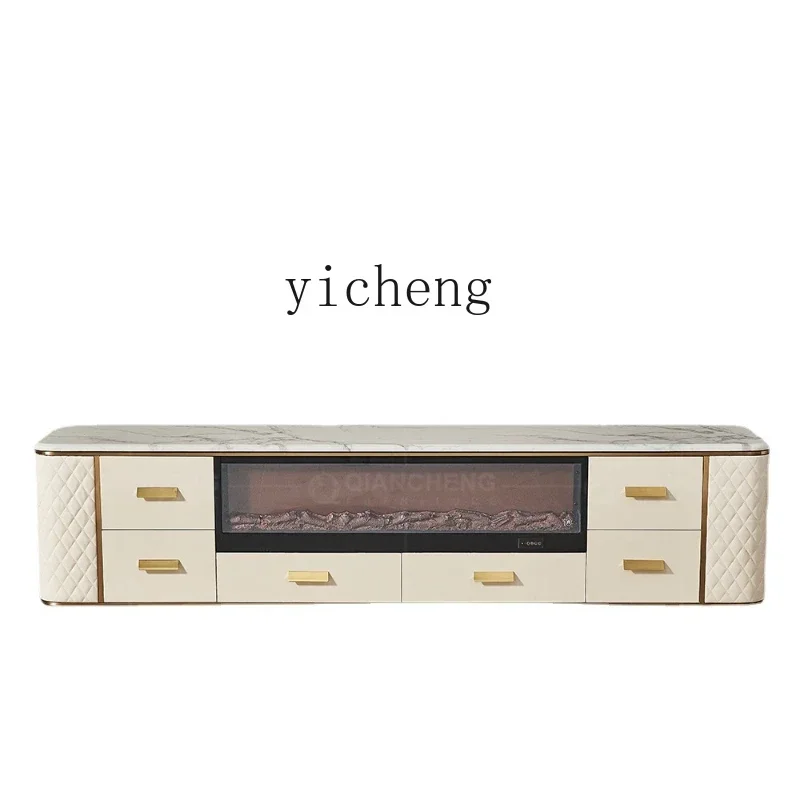 

ZK TV Cabinet with Locker Villa Living Room Simulation Flame Heating Fireplace Floor Cabinet