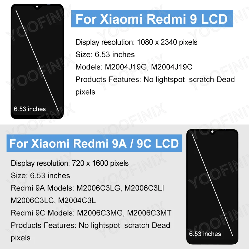 ЖК-дисплей 6,53 дюйма для Xiaomi Redmi 9A 9C M2006C3MG, сенсорный экран для Redmi 9 LCD M2004J19G, дисплей M2006C3LI M2006C3LG, запасные части