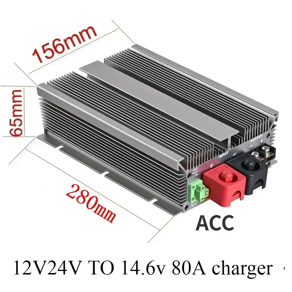 12V to 14.6V 40A 50A 80A 100ADC DC LiFePO4 Lithium Battery Charger Step UP Power Converter Voltage Transformer CE for Cars Solar