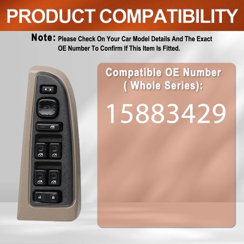

62 Pins Car Front Left Master Power Door Window Control Switch with Folding Mirrors 15883429 For Hummer H2 2003 2004 2005-2007