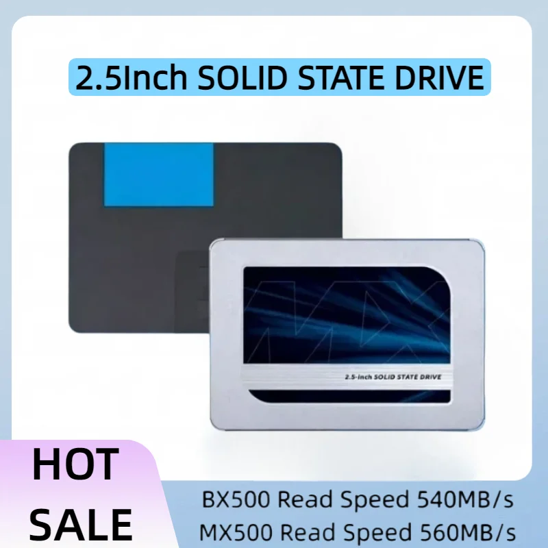 For Crucial SSD MX500 BX500 256GB 500GB 1TB 2TB 3D NAND SATA 2.5 Inch High Speed Internal Solid State Drive For Laptop Desktop