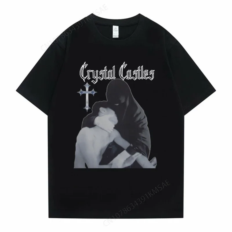 

Crystal Castles Graphic Print T Shirts Men Women Gothic Rock Oversized T-shirts Short Sleeve Male Hip Hop Casual Vintage Tshirt