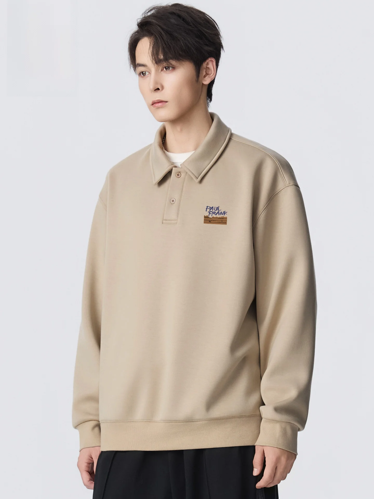 

Men's Retro American irt Long Sve Loose Casual Collar Sweatirt Autumn Winter Comfortable Breathable Co...