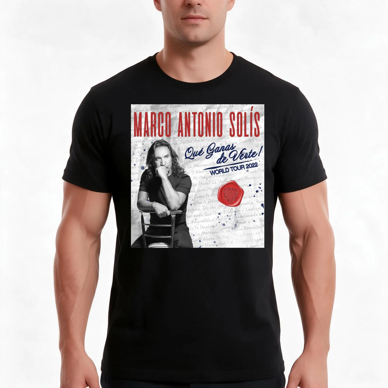 don Marco Antoni Solisa Que Ganas de Verte World Tour 2022 T-Shirt, Summer Casual Cotton Tee, Oversized Streetwear Tops