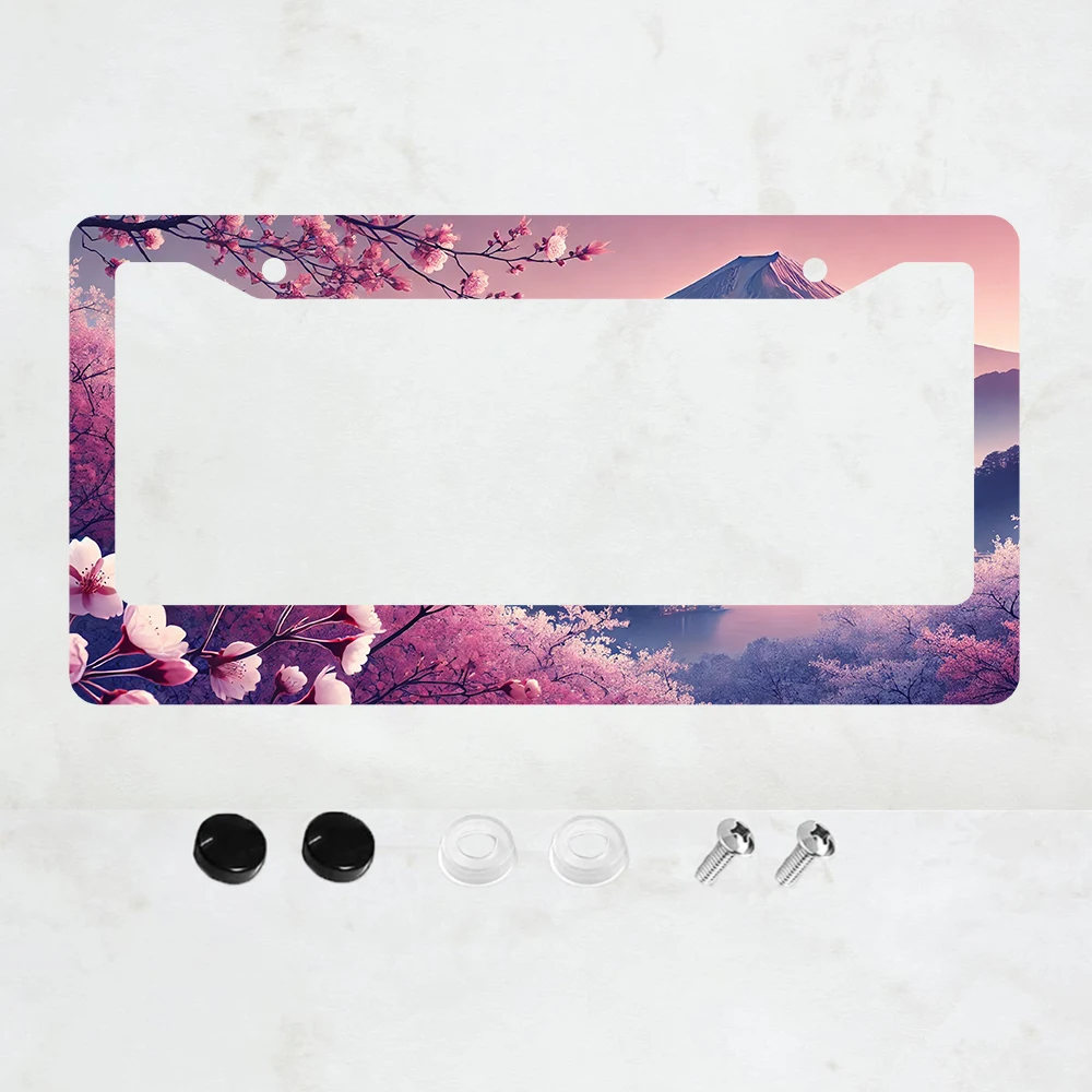 

1 шт., рамка для номерного знака автомобиля с розовыми цветами, инновационная рамка для номерного знака, защита номерного знака, украшение для комнаты