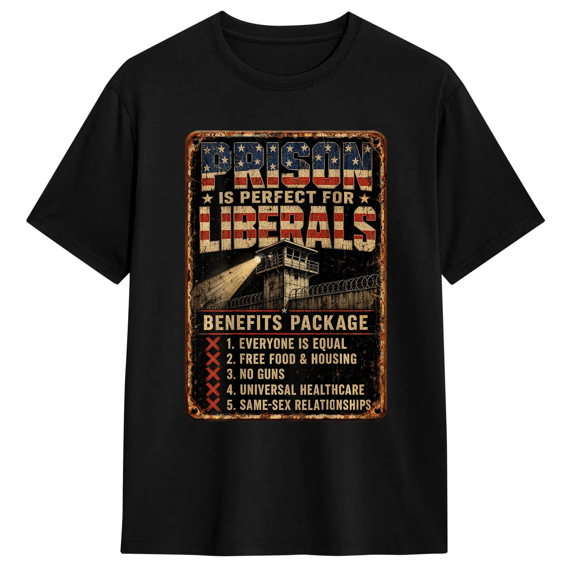 Vintage T-Shirt Beach Prison is Perfect for Liberals Anti Liberal Quote  Hip Hop T Shirts  100 Cotton Tee Shirt Y2K Clothing