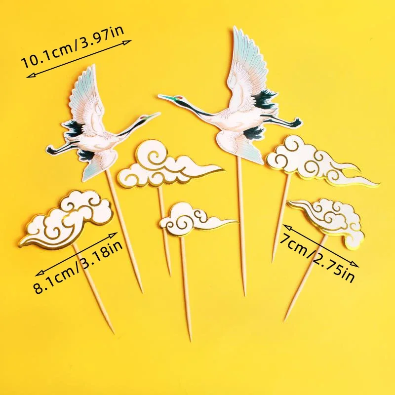 Chinesischer Fu-Charakter-Kuchenaufsatz, Rotgold, Pflaumenblüte, Langlebigkeit, Kuchendekoration für Großeltern, Geburtstagsfeier, Feier, Geschenk – Detail 14