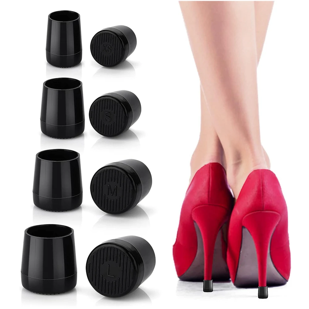 12 Pairs PVC High Heel Protectors Anti-Slip Heel Repair Caps Covers Perfect for Outdoor Events Stop Sinking at Grass and Cracks