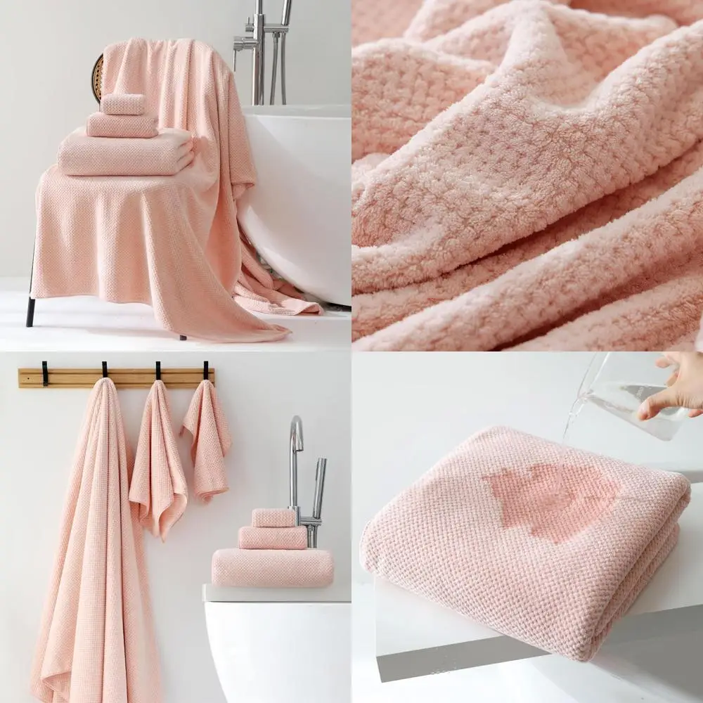 

Очень большие розовые роскошные простыни для ванной — 6 шт., мягкие, впитывающие, быстросохнущие полотенца из микрофибры