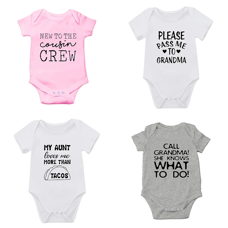 Summer Baby Clothes Bodysuit for Newborn Infant Jumpsuit Boys Girls Letter Print Short Sleeves Romper One-piece 0 to 24 Months