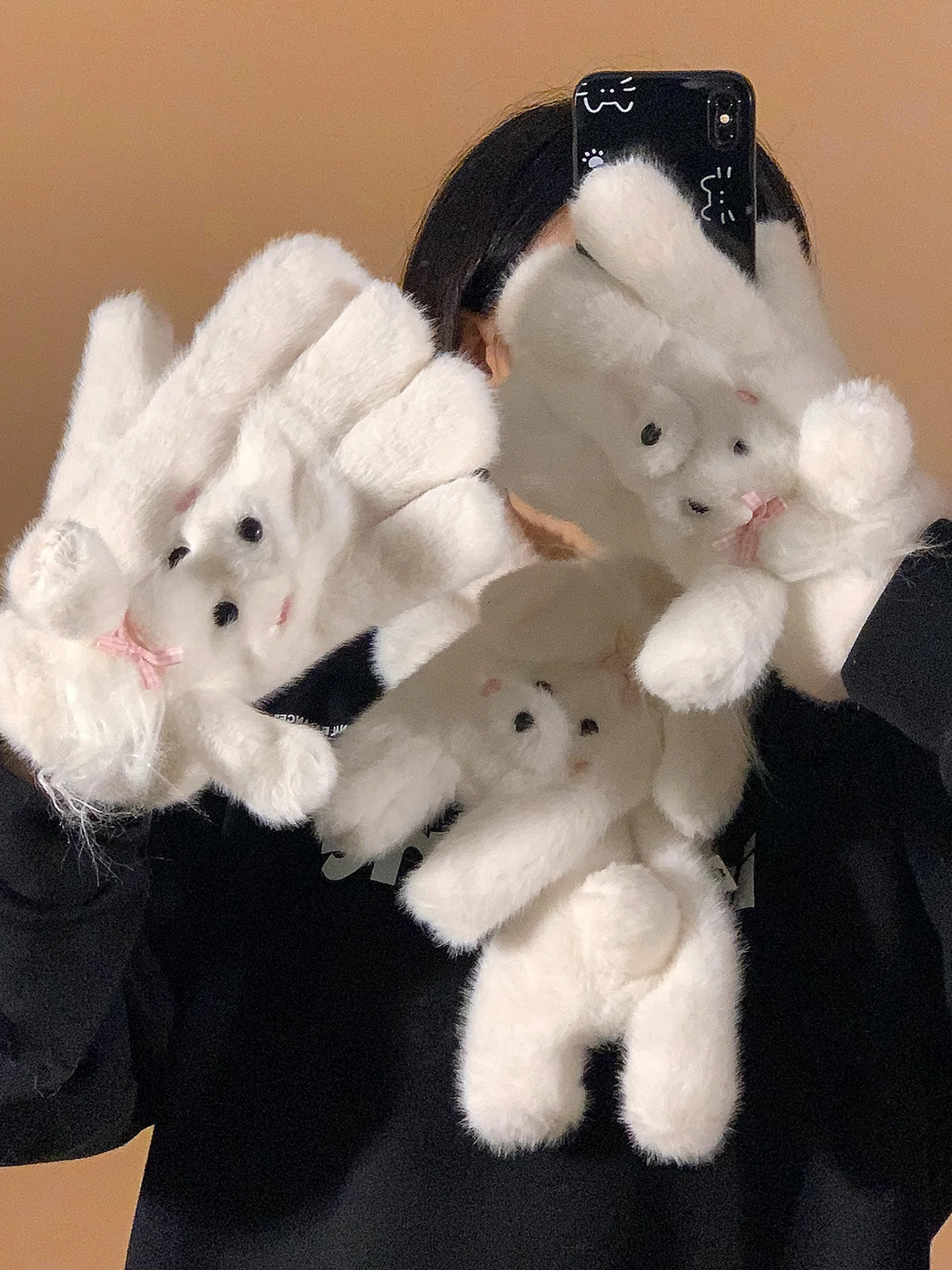 bonito-pequeno-cao-plu-luvas-de-inverno-feminino-thiened-quente-lenco-cruzado-conjunto-estudante-ne-protecao-conjunto-de-duas-pecas