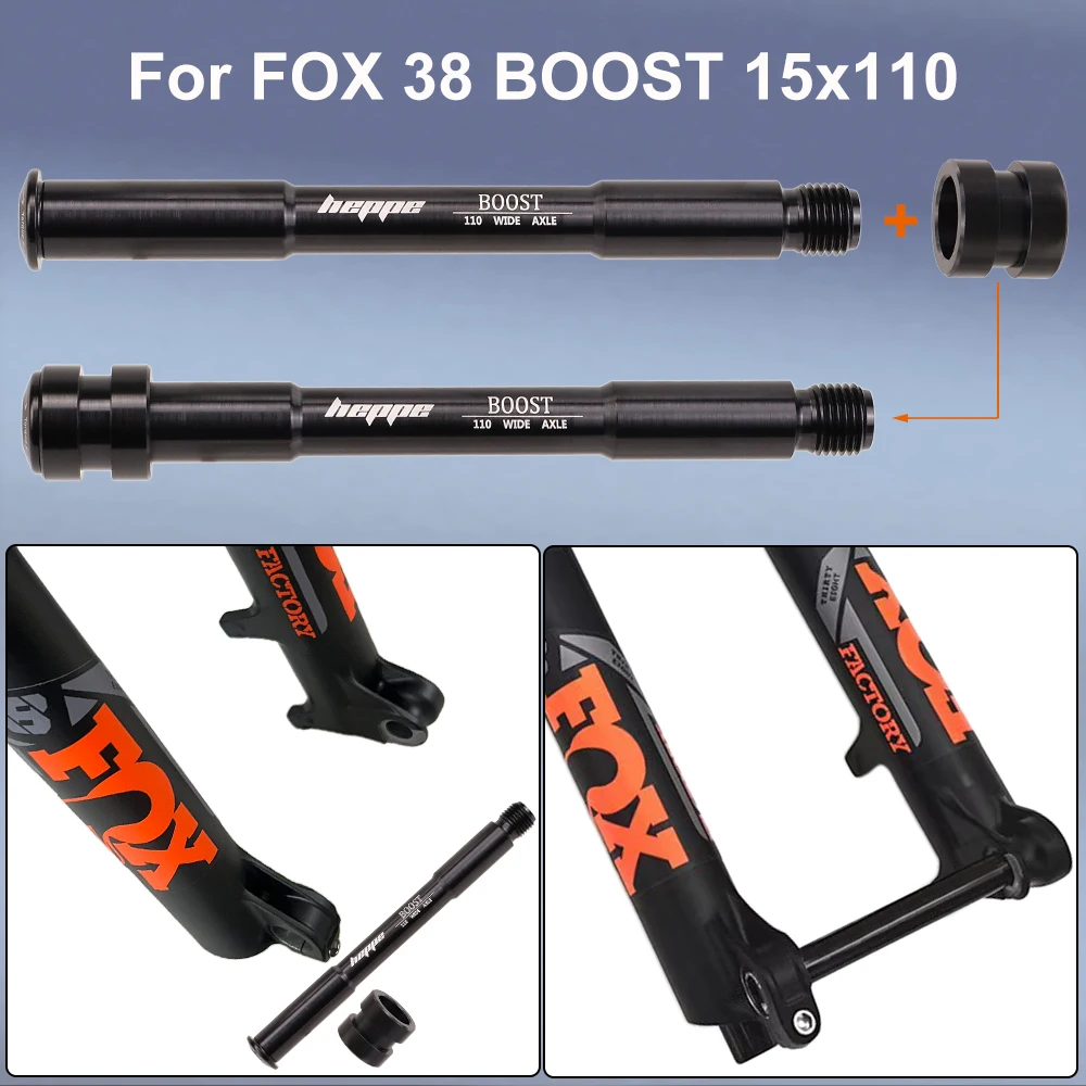 HEPPE Bike 15x100/110 20x110 Thru Axle MTB Front Fork Shaft Skewer Bike Front Wheel Hub Axle for FOX 32/34/36/38/40 Front Fork view 4