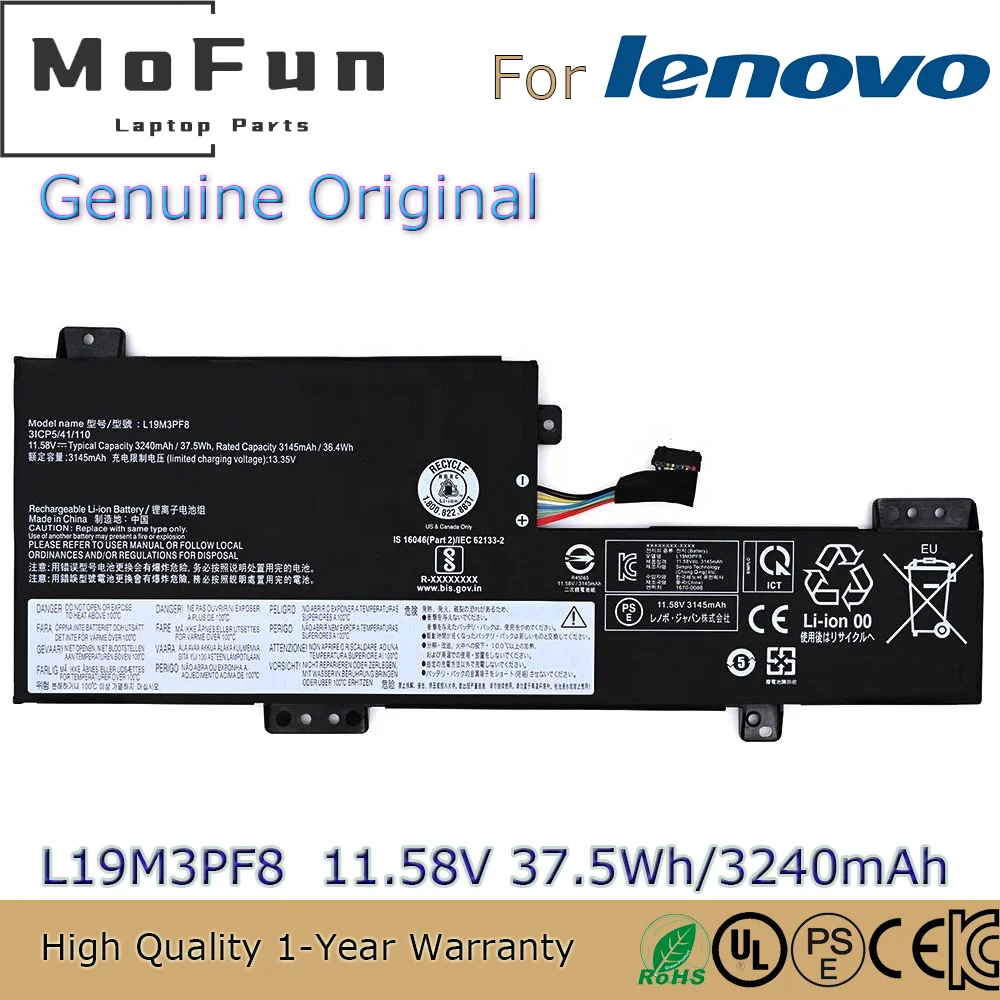 Brand New Original L19M3PF8 11.58V 37.5Wh Laptop Battery for Lenovo IdeaPad Flex 3-11IGL05 L19C3PF8