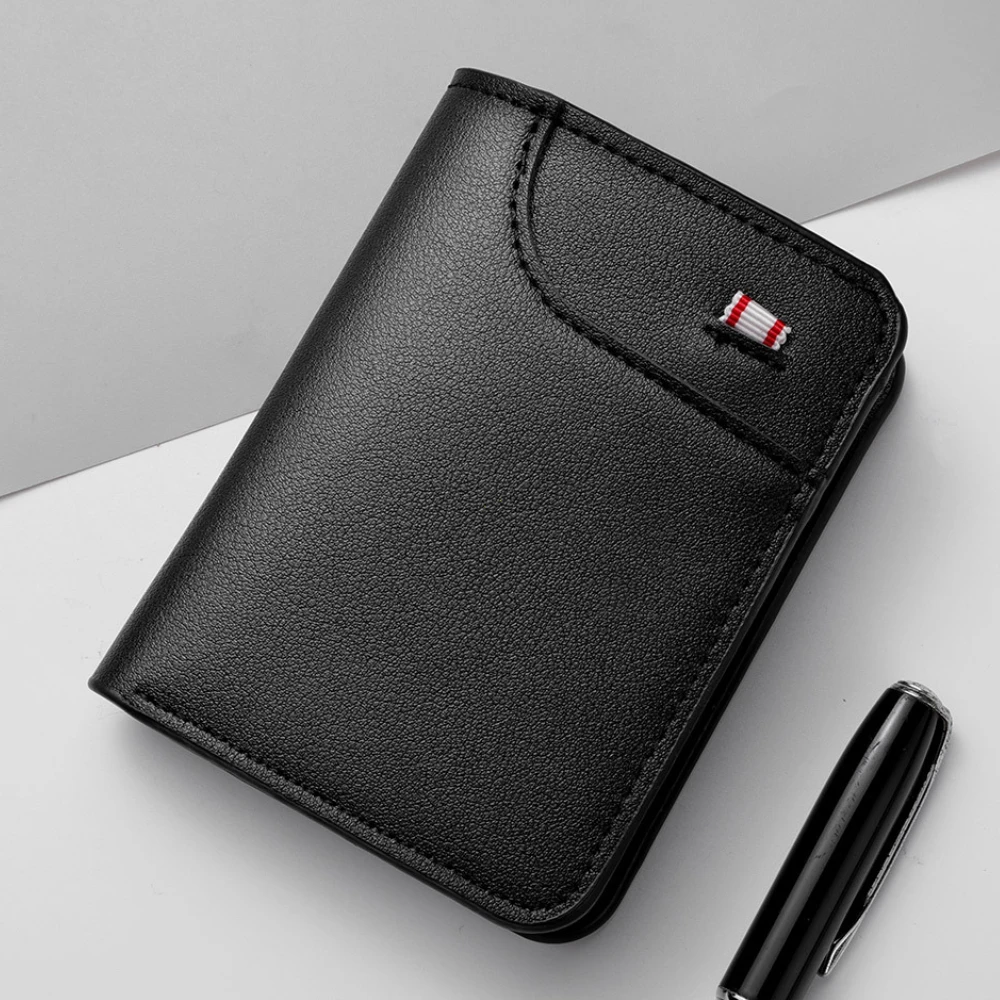 New Wallet Men's Short Small Multifunctional Hand Card Holder PU Business Zipper Purse Fashion High-quality Casual Wallet Men