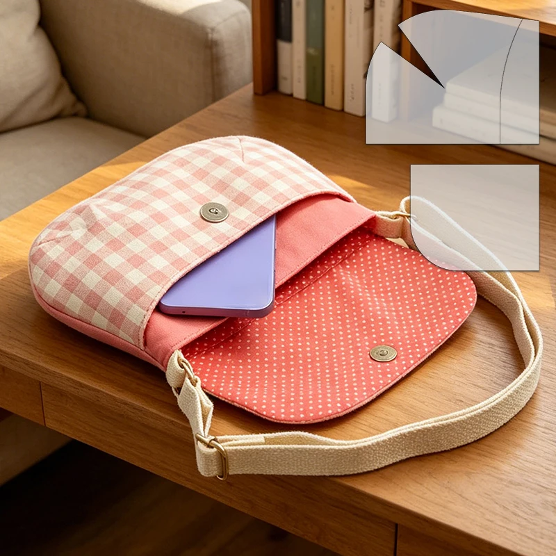 NUBECOM 2pcs Lovely Shoulder Bag Sewing Templates, DIY Fresh & Vivid Color Crossbody & Handbag Quilting Stencils, PET Templates - view 4
